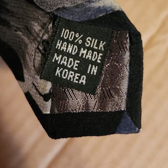 Tie black & grey 100% silk Pierre Balmann like watercolor beautiful wedding to c - Picture 9 of 9